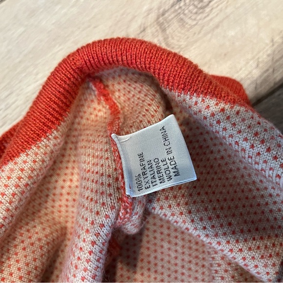 Peter Millar Sweater Mens Large Orange Merino Wool 1/4 Zip Pullover Casual Golf - Picture 5 of 8